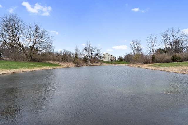 view of road with a water view