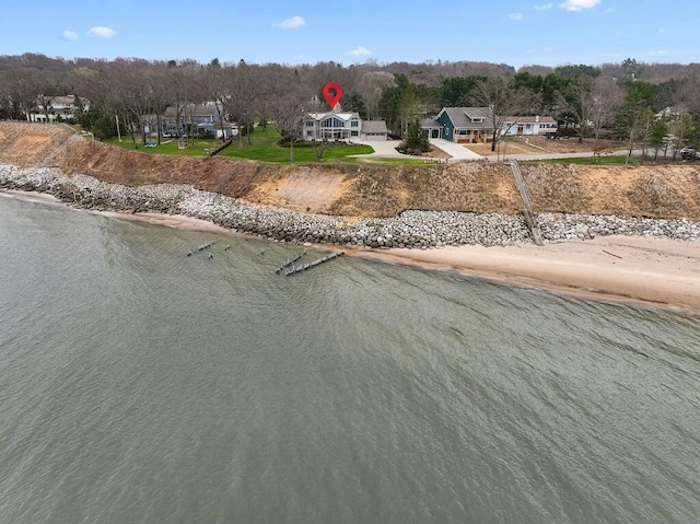 view of road with a water view