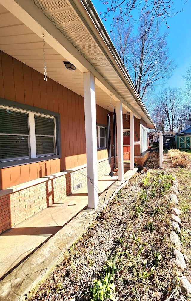 exterior space with covered porch