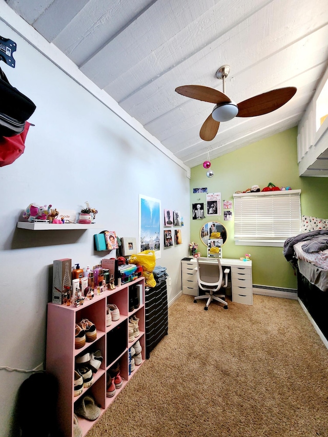 carpeted bedroom with a ceiling fan