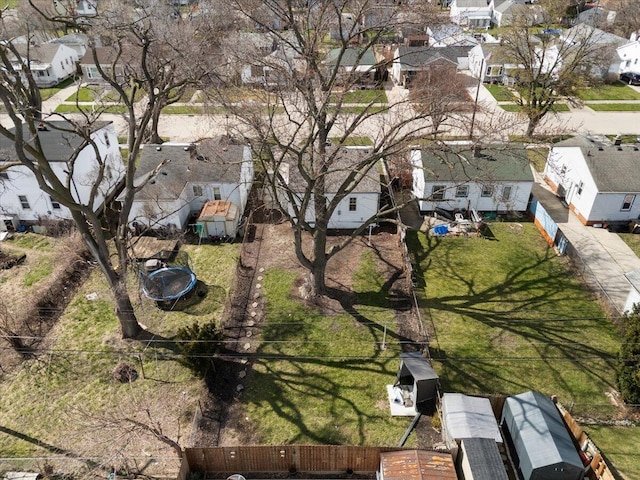 bird's eye view featuring a residential view