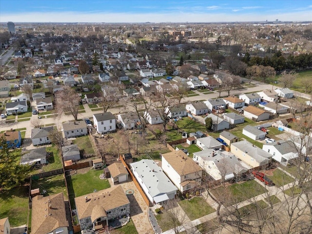 aerial view with a residential view