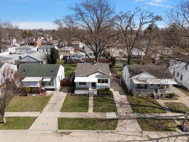 bird's eye view with a residential view