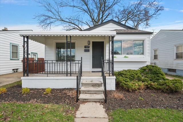 bungalow-style house with a porch