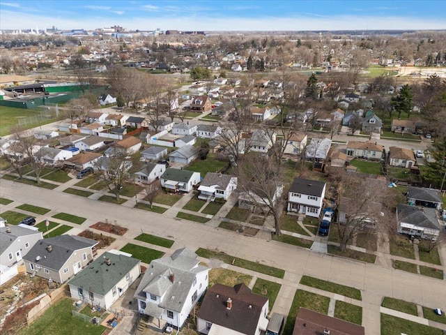 aerial view with a residential view