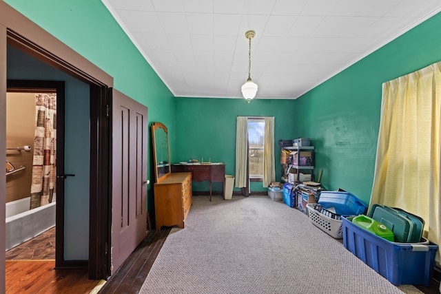 playroom with crown molding