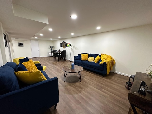 31042 Wellston Dr, Warren, MI 48093 - living area featuring recessed lighting, baseboards, and wood finished floors
