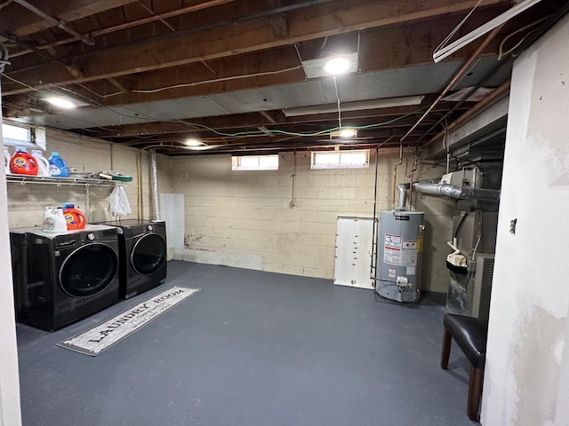 31042 Wellston Dr, Warren, MI 48093 - basement with water heater and washing machine and dryer