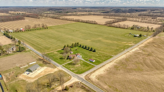 drone / aerial view with a rural view
