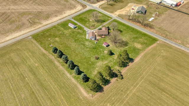 bird's eye view with a rural view