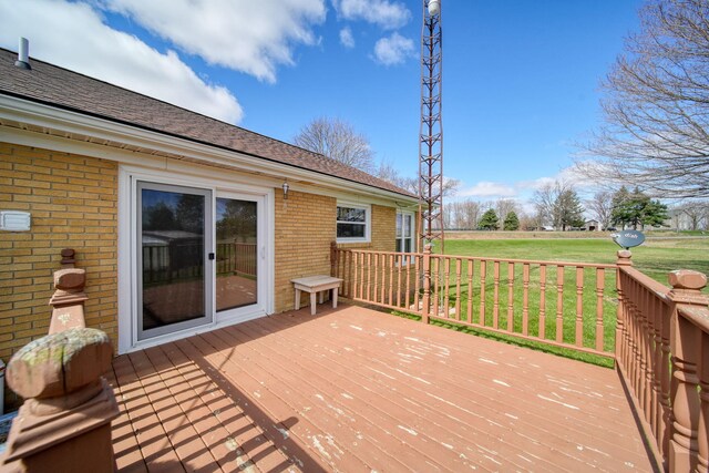 deck with a lawn