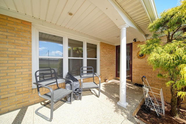 view of patio with a porch