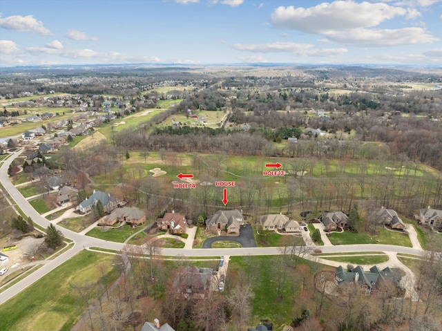 drone / aerial view featuring a residential view