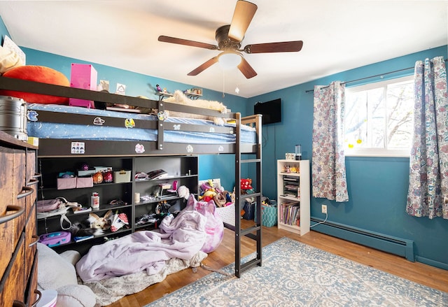 638 Franklin St, Linden, MI 48451 - bedroom with a baseboard heating unit and wood finished floors