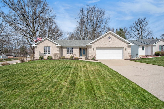 2511 Bowenton Pl SW, Wyoming, MI 49519 - ranch-style home with a front lawn, driveway, a garage, and brick siding