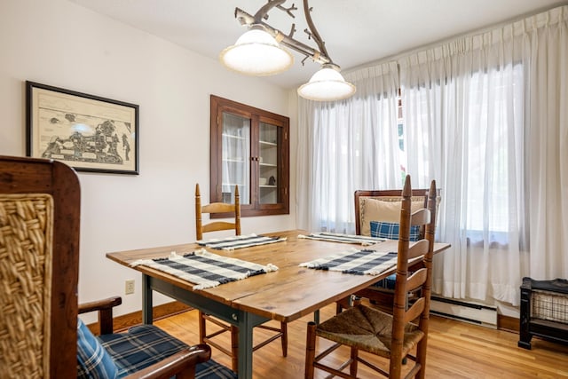dining room with light wood finished floors