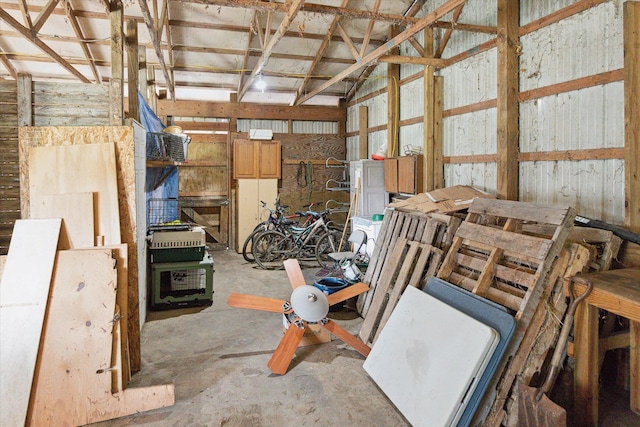 storage room with a garage