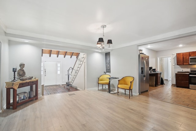 27423 W 12 Mile Rd, Farmington Hills, MI 48334 - foyer featuring light wood finished floors, recessed lighting, baseboards, and stairs
