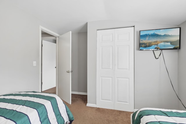 27423 W 12 Mile Rd, Farmington Hills, MI 48334 - bedroom featuring carpet, a closet, baseboards, and lofted ceiling