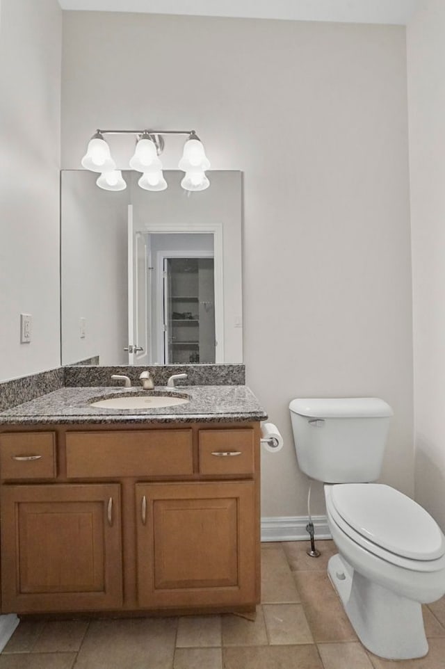 29709 Francesca Ln, Chesterfield, MI 48047 - bathroom featuring toilet, vanity, tile patterned floors, and baseboards