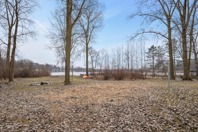 view of yard featuring a water view
