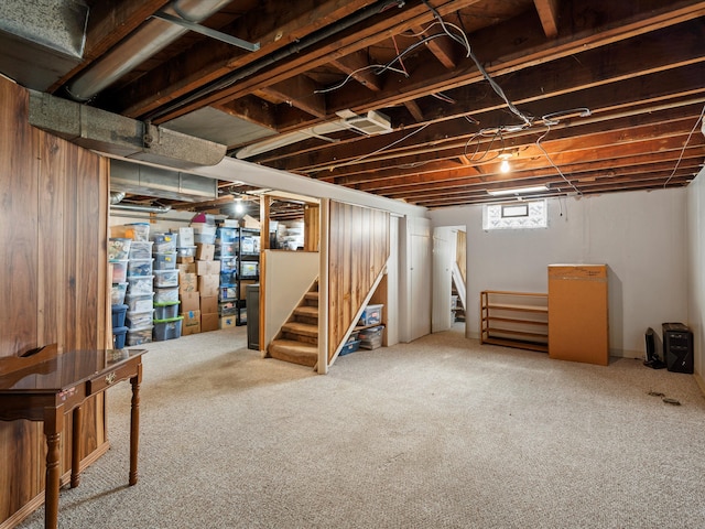 29060 Michigan St, Roseville, MI 48066 - below grade area with stairs and carpet floors