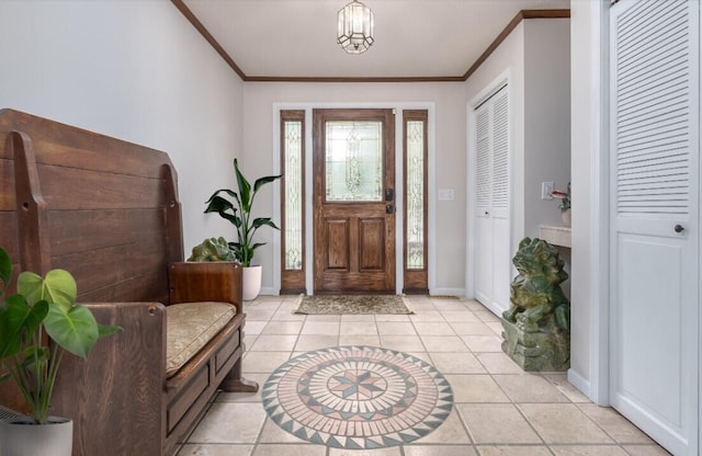 9420 Whim Trl, Richland, MI 49083 - entrance foyer featuring light tile patterned floors, ornamental molding, and baseboards