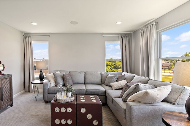 13268 Cousin, Washington, MI 48094 - living room featuring baseboards, recessed lighting, and carpet