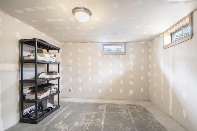 below grade area with plenty of natural light