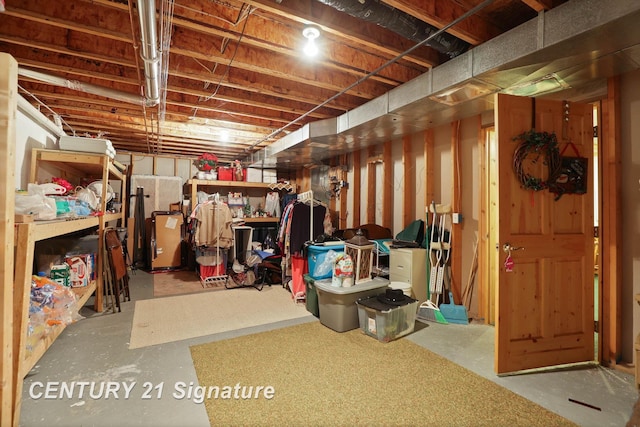 view of storage area
