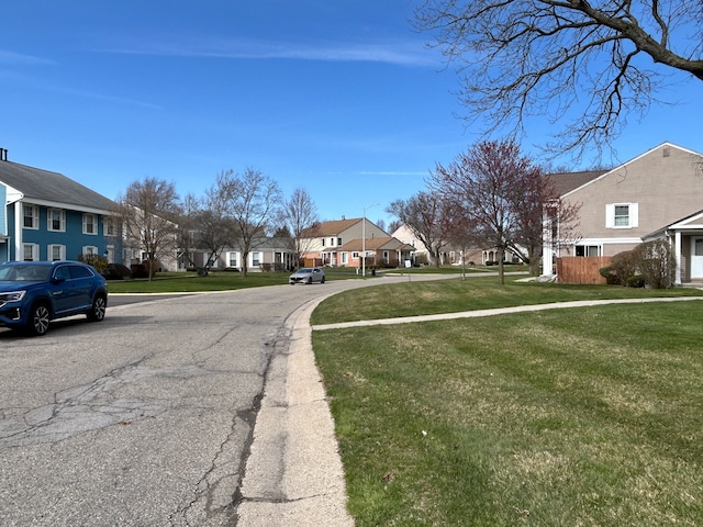 view of street featuring a residential view