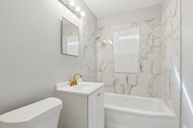 4677 Chatsworth St, Detroit, MI 48224 - bathroom with vanity, shower / bathing tub combination, and toilet