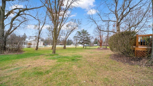 view of yard with fence