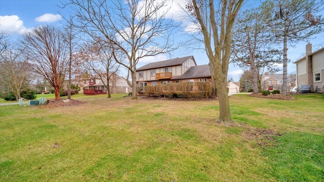 view of yard featuring a deck