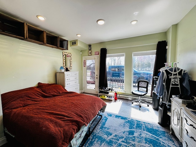207 Legato Dr, Walled Lake, MI 48390 - bedroom featuring access to exterior and recessed lighting