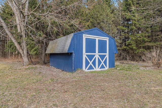 view of shed