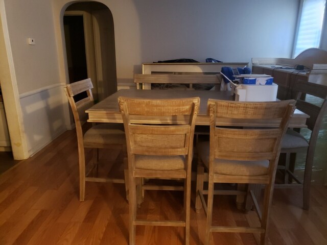 16115 Westbrook St, Detroit, MI 48219 - dining space featuring arched walkways and wood finished floors