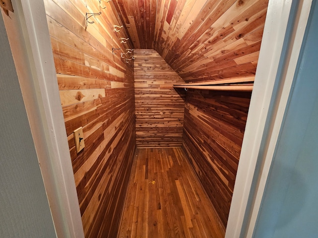 interior space featuring lofted ceiling