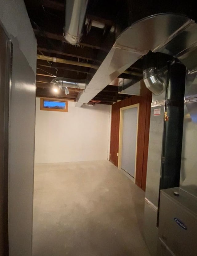 view of finished basement