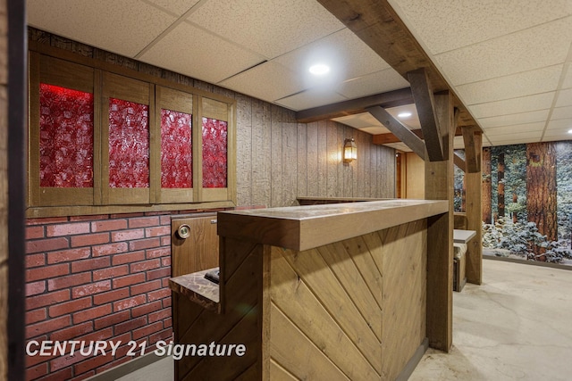 4285 N Iva Rd, Hemlock, MI 48626 - indoor dry bar featuring a paneled ceiling and recessed lighting