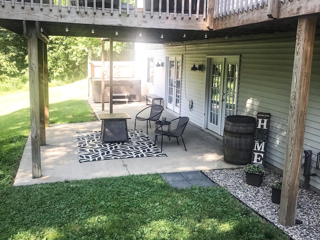 view of patio / terrace featuring french doors