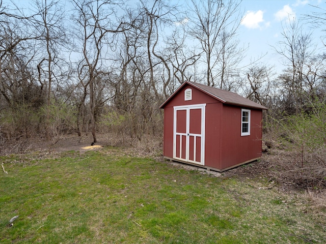 view of shed
