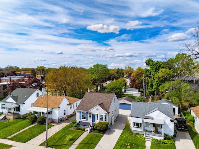aerial perspective of suburban area