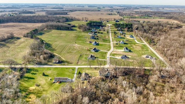 drone / aerial view with a rural view