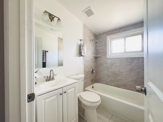 1182 Dudley Ave, Pontiac, MI 48342 - bathroom featuring vanity, shower / bathtub combination, visible vents, and toilet