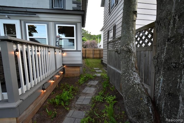 exterior space featuring fence