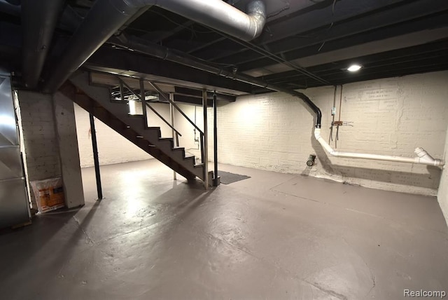 unfinished below grade area with stairway