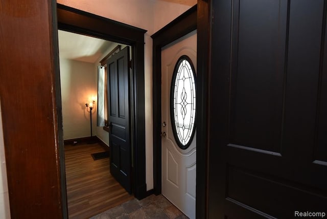 foyer with baseboards