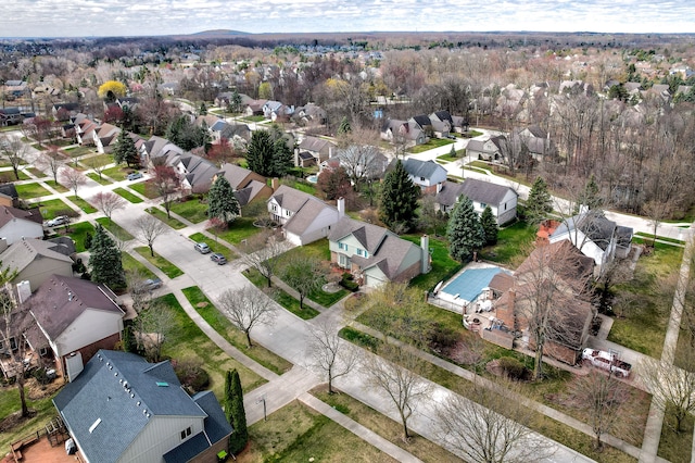 aerial view with a residential view