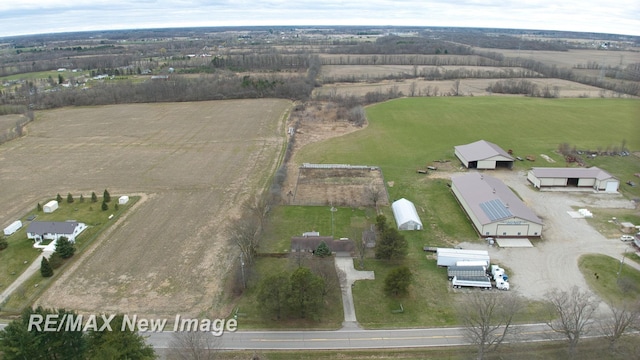 bird's eye view with a rural view